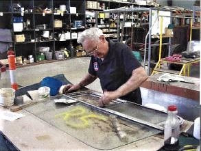 Austin school bus rebuild preparing the windows 2