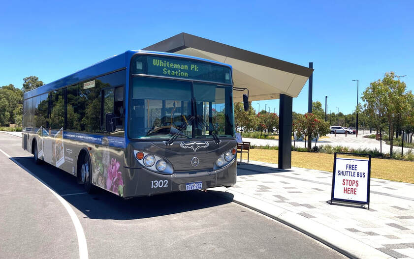 Heritage bus on the Whiteman Park shuttle service